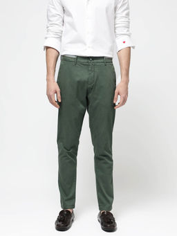 Rare Rabbit - Trello Green Plain Regular Fit Trouser