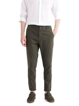 Rare Rabbit - Zade Olive Plain Regular Fit Trouser