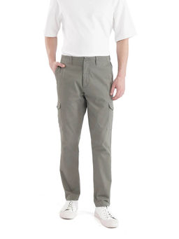 Rare Rabbit - Zipe Dusky Olive Plain Regular Fit Trouser