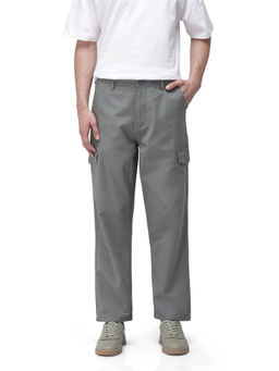 Rare Rabbit - Zipo Dusky Green Plain Regular Fit Trouser