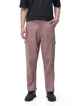 Rare Rabbit - Zipo Dusky Pink Plain Regular Fit Trouser
