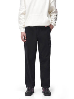 Rare Rabbit - Zipo Black Plain Regular Fit Trouser