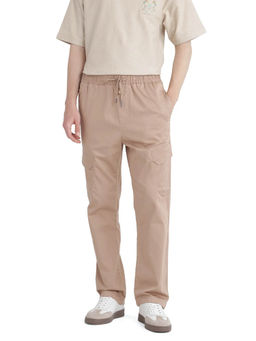 Rare Rabbit - Zudi Light Brown Plain Regular Fit Trouser