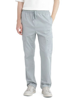 Rare Rabbit - Zudi Pastel Blue Plain Regular Fit Trouser