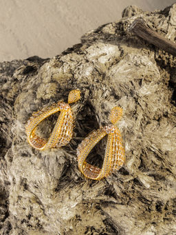 Shaze - Constellation Hoop Three Tone Danglers Earrings Rhodium-Plated Jewellery (L)