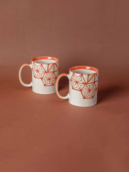 Freedom Tree - Kiwach Hand Painted Orange Coffee Mug (Pack of 2)
