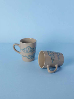 Freedom Tree - Clouds Hand Painted Saturn Sand Coffee Mug (Pack of 2)
