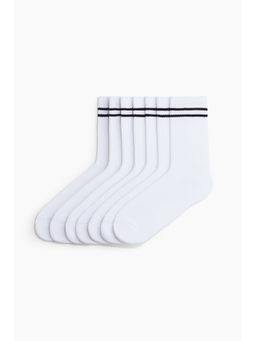 H&M - Men White 7-Pack Sports Socks