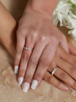 Priyaasi - Sheer By Love Hearts Sterling Silver Couple Ring