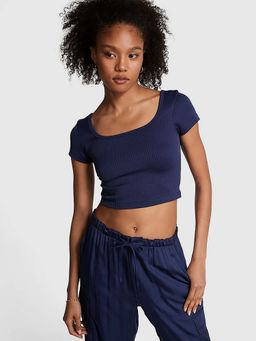 Victoria's Secret - Women Blue Polyamide Crop Top