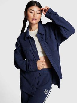 Victoria's Secret - Women Blue Cotton Blend Shacket