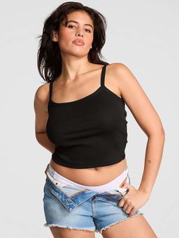 Victoria's Secret - Women Black Cotton Blend Cami Top