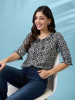 Globus - Women Black Rayon Top