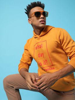 Campus Sutra - Typography Print Hoodie Kangaroo Pocket