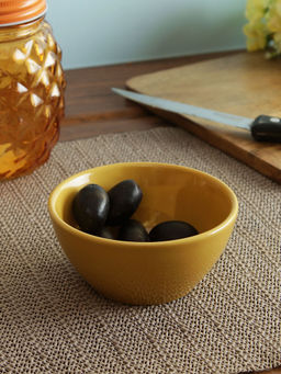 HomeTown - Ceramic Curry Bowl 4 Inch in Mustard Colour