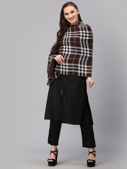 Style Quotient - Women Brown Checked Shawl