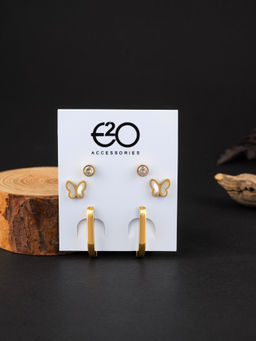 E2O - Gold Earrings Set for Women