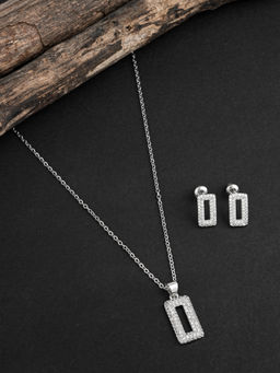 E2O - Silver Necklace with Earrings for Women