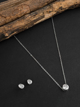 E2O - Silver Necklace with Earrings for Women