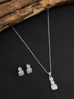 E2O - Silver Necklace with Earrings for Women
