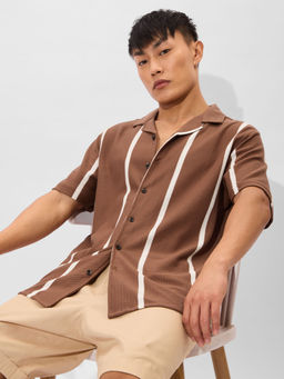 The Souled Store - Brown Stripes Shirt