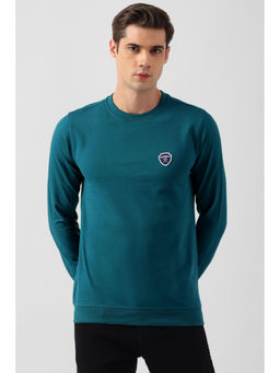 Peter England - Blue Solid Sweatshirt