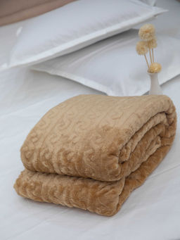 StudioHMK - Brown Fur Ac Room 300 Gsm Double Bed Comforter