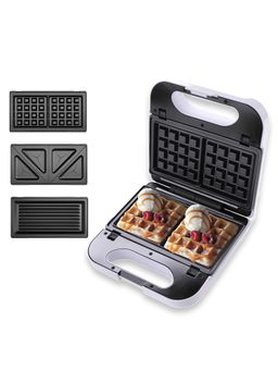Fumato - Waffle Maker Machine 3 in 1 with Toast, Grill & Waffle Plates- 850W- White