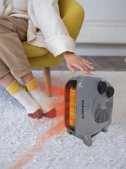 Fumato - Portable Room Heater for Home, 2 Heat Settings, Grey