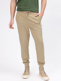 GANT - Men Beige Solid Regular Fit Drawstring Joggers