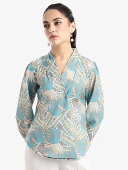 RAREISM - Womens Overlap Neck Abstract Print Top