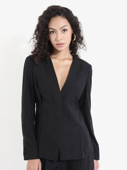 RAREISM - Womens Regular Fit Plain Blazer