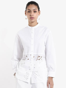 RAREISM - Womens Regular Fit Schiffli Plain Shirt