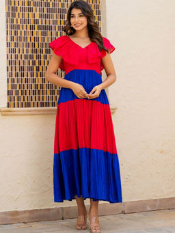 HOUSE OF JAMOTI - Shaded Ruffled Neckline Dress