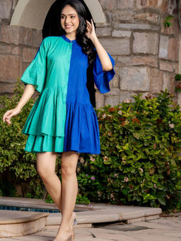 HOUSE OF JAMOTI - Dual Shirt Ruffle Dress