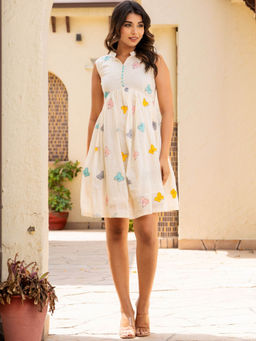 HOUSE OF JAMOTI - Off White Butterfly Dress