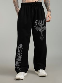 XTREMEX - Pure Cotton Faith and Fury Men Loose Fit Graphic Trackpant