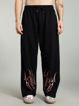 XTREMEX - Pure Cotton Flare Men Loose Fit Graphic Trackpant