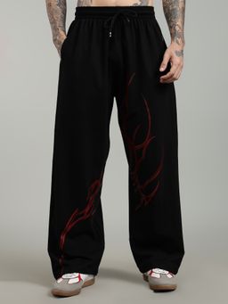XTREMEX - Pure Cotton Lava Flow Men Loose Fit Graphic Trackpant