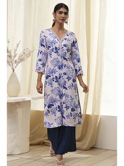 Biba - Women Blue Straight Kurta