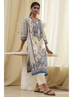 Biba - Women Blue Straight Kurta