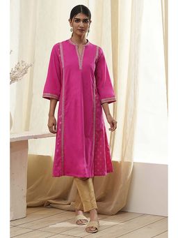 Biba - Women Pink A-Line Kurta