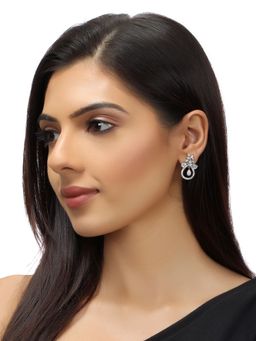 Accessher - Delicate Silver Plated American Diamond Stud Earrings