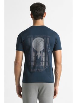 Van Heusen - Men Navy Graphic Print Crew Neck T-shirt