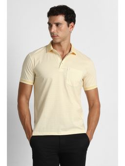 Van Heusen - Men Yellow Stripe Polo Neck T-shirt