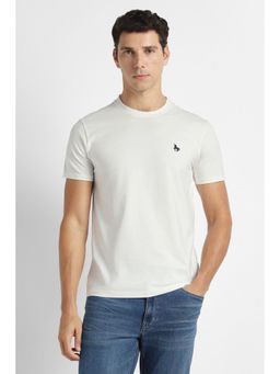 Van Heusen - Men White Solid Crew Neck T-shirt