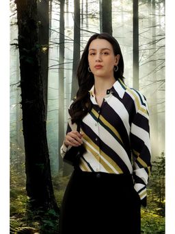 Van Heusen - Women Stripe Long Sleeves Casual Shirt