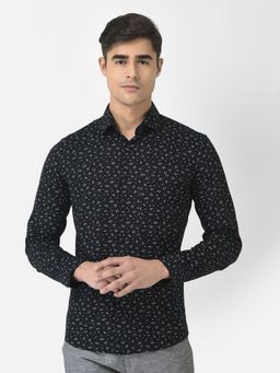 CRIMSOUNE CLUB - Men Navy Blue Shirt In Blended Cotton