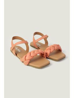 One Friday - Girls Orange Braided Sandals