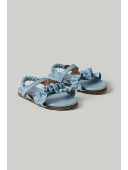 One Friday - Girls Blue Midnight Ruffle Sandals